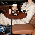 Car Desk 360° Rotating Wood Cup Holder Table for Car Center Car Accessories Car Tray for Laptop Compatible with Most Vehicle by Seasonwind