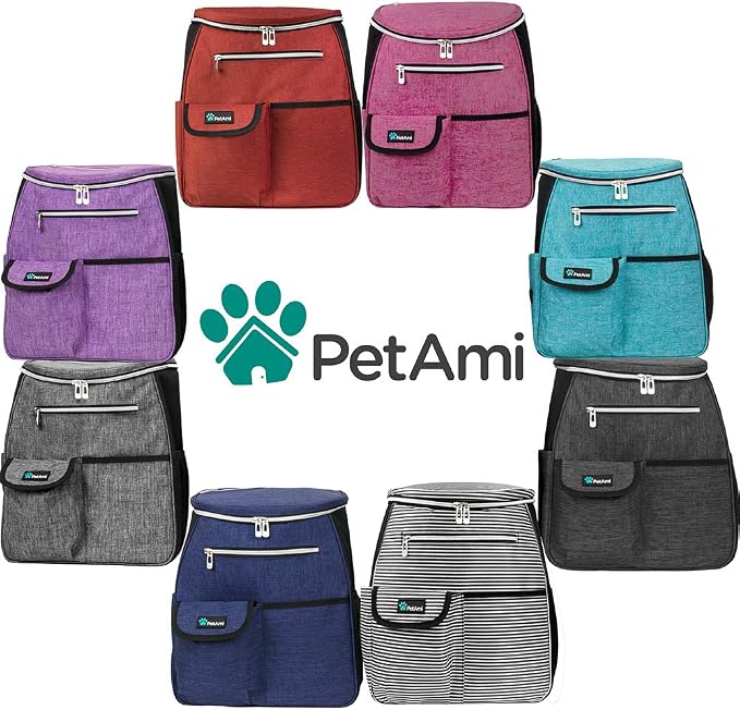 PetAmi Dog Travel Backpack 27L Airline Approved Pet Supplies Bag, Gray | Cat Traveling Suitcase Organizer for Weekend Road Trip Camping; 2 Food Containers, 2 Collapsible Bowls & Poop Bag Dispenser - Image 7