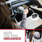 Macally Car Cup Holder Tray and Cup Holder Expander with Phone Slot - Enjoy Your Meal - 9" Car Food Tray Table and Drink Holder for Yeti, Hydroflask, etc. - Image 3