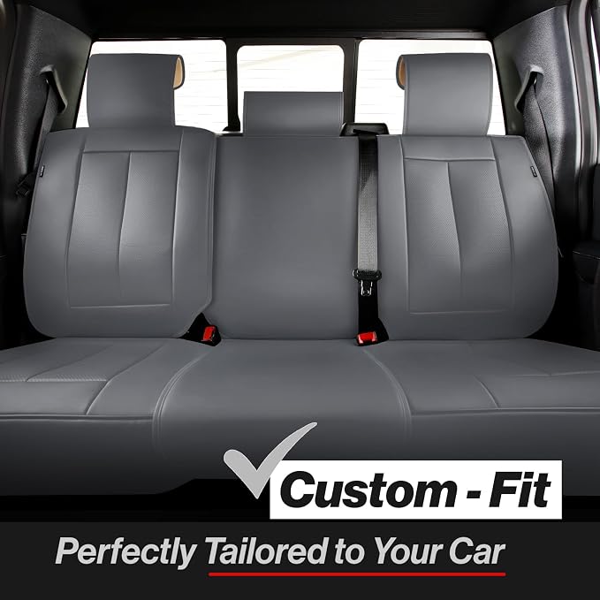 Coverland Custom SUV Car Seat Covers for 2019-2024 Subaru Forester | Premium Waterproof Faux Leather Non-Slip Memory Foam Airbag Compatible Custom Fit Interior Protector [Rear Seat-Dark Gray] - Image 2