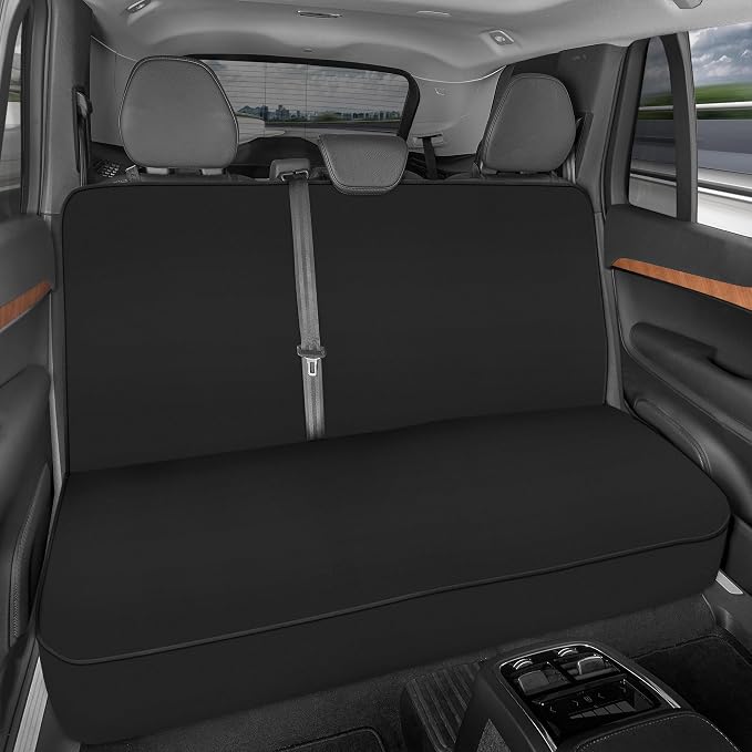Motor Trend Front & Rear Car Seat Covers Full Set - Gray Cloth Bucket Seat Covers for Front Seats + Waterproof Rear Split Bench Cover – Universal Fit for Car Truck SUV Van Interior Protection - Image 2