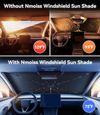 Nmoiss Windshield Sun Shade Umbrella for Honda Accord - [Vinyl Coating Heat Shield] Protect Car from Sun Rays & Heat Damage Keep Cool and Protect Interior, Spring Structure Edge - Image 2