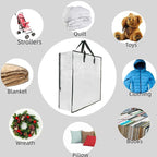 3 Pack Clear Storage Bags with Zipper and Handles, Blanket Bags For Closet Storage, Moving and Packing Supplies for College, Underbed Storage Organizer for Clothes Pillow Bedding Christmas Wreath - Image 6