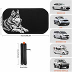 Black White Siberian Husky Car Windshield Sun Shade Foldable Umbrella Auto Sunshade for Car Truck SUV-Blocks Sun Visor Protector-Keeps Your Vehicle Cool - Image 3