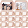 Hsei 12 Pcs Clear Makeup Bags Diaper Bag Organizer Travel Toiletry Bags with Zipper Clear Cosmetic Organizer Car Storage Pouch Bridesmaid Gift for Women Beach Vacation (Skin Tone) by Hsei