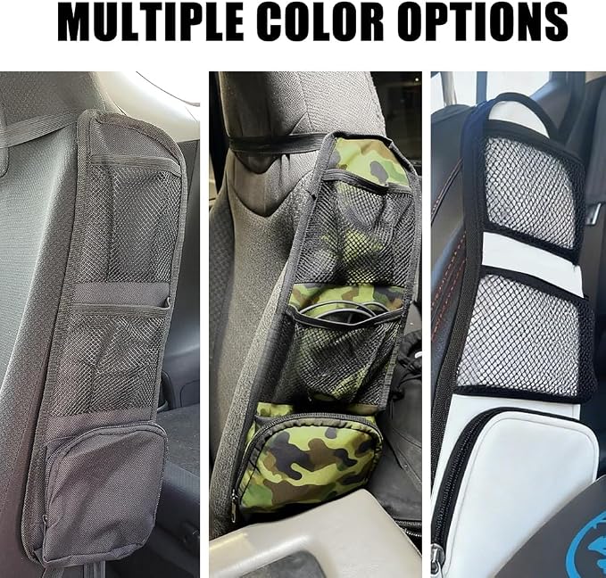 2PCS Car Seat Side Organizer, Car Organizers and Storage, Auto Front Seat Storage Hanging Bag, Auto Accessories Multifunctional Vehicle Mesh Pocket Holder for SUV Truck (Lvory White, 2PCS) - Image 6