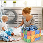 FXOLCSHE Building brick Basket,Building block book storage box,Laundry hamper,Waterproof foldable Kid's laundry basket,Shelf box,Baby Room decor(Building block) - Image 5