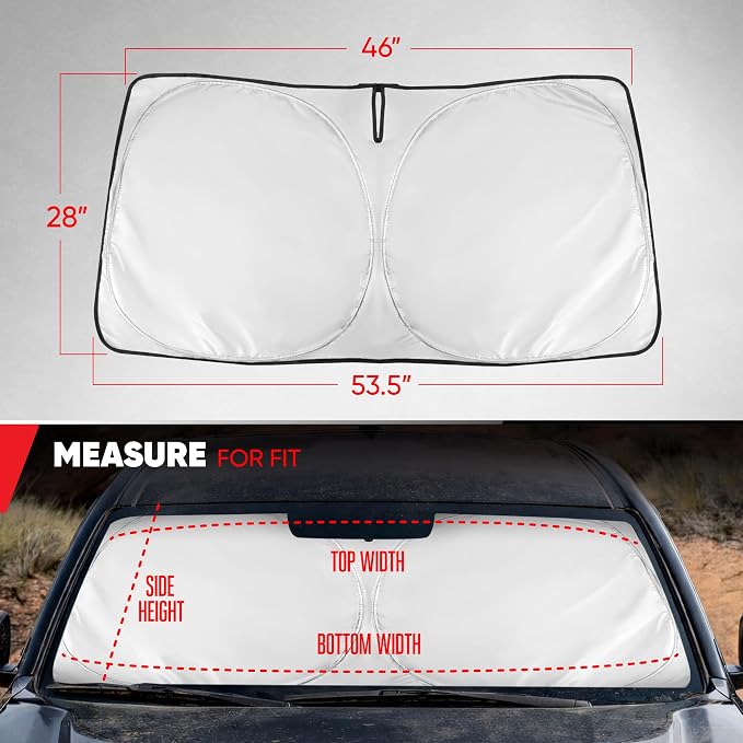 Motor Trend Custom Fit Toyota Tacoma Sun Shade for 2016-2023 2024 2025 & 2026 Toyota Tacoma Accessories Front Car Window Shades Sun Visor Cover - Windshield Sunshade for Automotive Interior Protection - Image 7