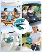 Camping Fan with Remote Control - 12000mAh Rechargeable Battery Powered Fan, Camping Fans for Tents with LED light & Hanging Hook, Rechargeable Battery Operated Ceiling Fans for Tent RV Bed, Blue - Image 7
