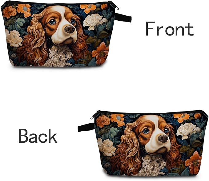 Cavalier King Charles Spaniel Makeup Bag for Women Travel Cosmetic Organizer Bag Teacher Appreciation Gifts Small Zipper Toiletry Bag - Image 5