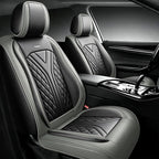 for GMC Terrain 2010-2025 2026 Car Seat Covers, Full Set, Gray | Luxury Full Coverage Leather Seat Protectors, Waterproof Breathable, Non-Slip, Easy to Install, Airbag Compatible, All-Season by Unknown