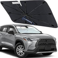 Windshield Sun Shade for Toyota Corolla Cross 2022-2026, Umbrella Shades | Custom Foldable Front Window Sunshade with 360° Rotating Shaft, Car Shades with UV & Heat Protection by Visufy
