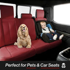 Coverland Custom SUV Car Seat Covers for 2015-2019 Subaru Outback | Premium Waterproof Faux Leather Non-Slip Memory Foam Airbag Compatible Custom Fit Interior Protector [Rear Seat-Wine Red] - Image 5