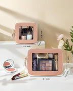 Travel Clear Makeup Bag Set, TSA Approved Cosmetic Bag Case with Zipper Portable Makeup Pouch Toiletry Bag Traveling Cosmetic Organizer Storage Bag Car Organizer Car Essentials - Image 3