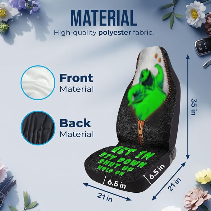 GENANY Nightmare Sack Car Seat Covers Set of 2, Breathable Front Seat Covers for Truck Sedan SUV, Horror Car Accessories, Horror Gift for Women Men - Image 4