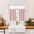 RYB HOME 100% Blackout Short Curtains for Small Window, Thermal Insulated | Total Room Darkening, Noise Reducing, Curtains for Basement Bathroom RV Cars, W29 x L30, Baby Pink, 2 Panels by RYBHOME