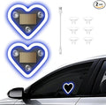 2PCS Car Window Wireless LED Ambient Light Solar Powered Love Heart Shaped Neon Lamp for Night Driving Interior Decor Accessories Romantic Gift for Women Girl Couples-Blue by GCZCC