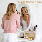 YOPCDJ 3PCS Clear Toiletry Bag, TSA Approved Travel Makeup Pouch with Zipper for Cosmetics and Toiletries, Diaper Bag Organizer Pouch Set, Women's Purse Organizer and Clear Car Bag - Image 8
