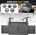 Car Steering Wheel Tray, Adjustable Laptop Desk with Drawer & Non-Slip Pad | Multipurpose Vehicle Tray, Non-Slip , Built-in Storage Drawer, Secure & Durable - Image 2