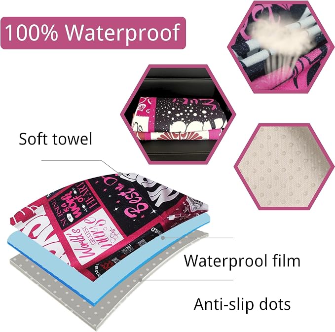 Waterproof Car Seat Cover for Front Seats, Protector for Cars SUVs Trucks, Sweat Towel Seat Covers Bucket for Gym,Workout,Beach,Hiking,Running (Nurse Gift, 1PC) - Image 2