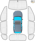 KMF 8pcs Thicken Sun Shades for Mazda CX-50 Accessories 2023-2025, Custom Full Window Sunshade Car Window Covers for Windshield Side Rear, UV Block and Blackout Privacy for Car Camping Outdoor by KMF