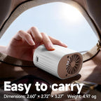 Foluu 199 Speeds Portable Clip Fan with LED Display, 18000RPM Turbo Cooling Personal Fan for Car, Desk, Umbrella, Waist, 360°Rotatable Rechargeable Mini Fan for Outdoor Camping Hiking (White) - Image 7