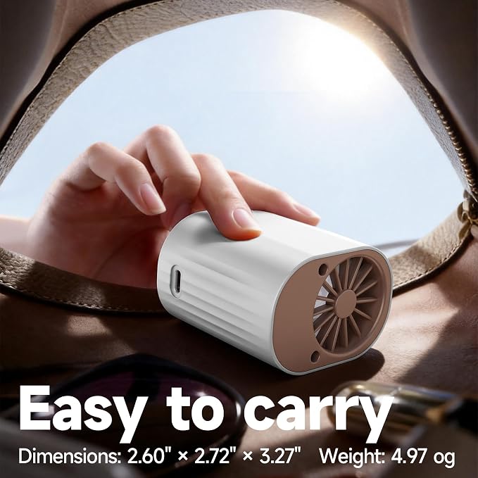 Foluu 199 Speeds Portable Clip Fan with LED Display, 18000RPM Turbo Cooling Personal Fan for Car, Desk, Umbrella, Waist, 360°Rotatable Rechargeable Mini Fan for Outdoor Camping Hiking (White) - Image 7
