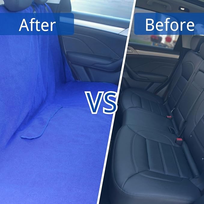 Waterproof Car Seat Cover for Front Seats, Protector for Cars SUVs Trucks, Sweat Towel Seat Covers Bucket for Gym,Workout,Beach,Hiking,Running(Blue,Rear Bench Seat Towel) - Image 7