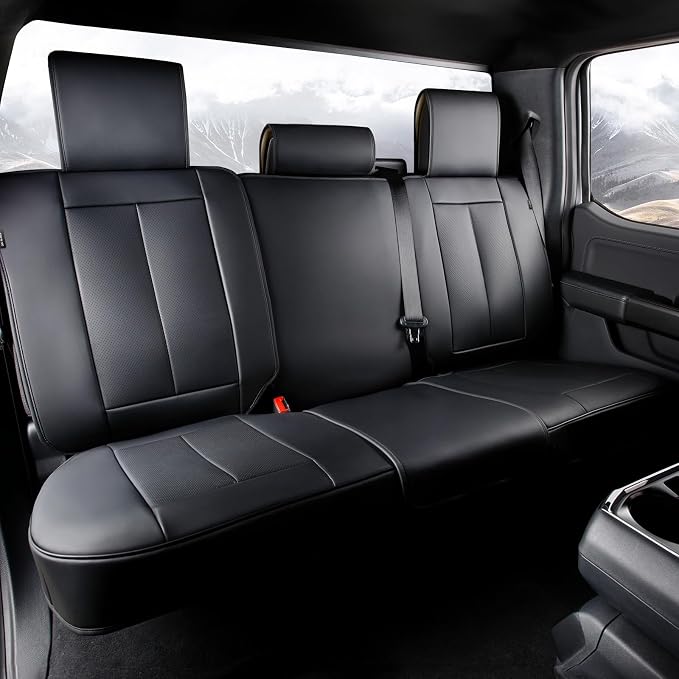 Coverland Custom SUV Car Seat Covers for 1998-2008 Subaru Forester | Premium Waterproof Faux Leather Non-Slip Memory Foam Airbag Compatible Custom Fit Interior Protector [Rear Seat-Black] by Coverland