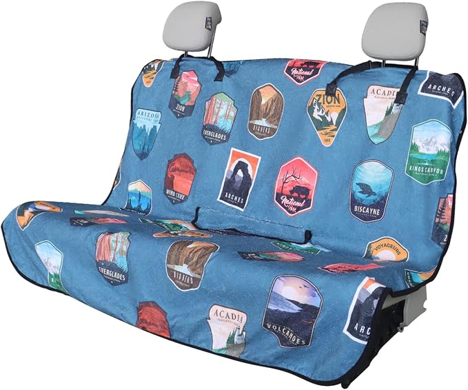 Sweat Towel Car Seat Cover Protector Front Seats for Gym Workout, Running, Swimming, Beach and Hiking, Waterproof Universal Seat Cover for Car, Trucks, Van & SUV (1, National Park, Rear Seat) by Unknown
