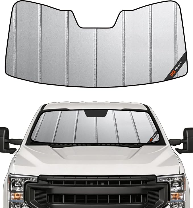 Pigenius Windshield Sun Shade for Ford F-250/F-350/F-450/F-550/F-600 2017-2022 Front Window Sunshade - Safeguard by Pigenius