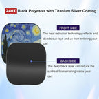 Gven Windshield Sun Shade for Car 2-Piece Foldable Sunshade for Front Windows, Blocks UV Rays, Automotive Interior Sun Protection Car Summer Accessories（Starry Night,S） - Image 3