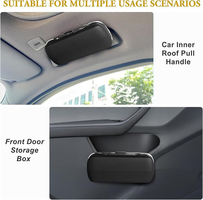 Sunglass Holder for Car Visor, Car Sunglass Holder Case (Beige) | Push-button visor sunglass holder，Full Wrap Dustproof Sunglass Case with Anti-Scratch Lining, Suitable for Trucks, Sedans - Image 3