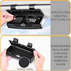 Car Sunglasses Holder for Sun Visor, Button Leather Eyeglass Hanger and Interior Storage Box - Image 2