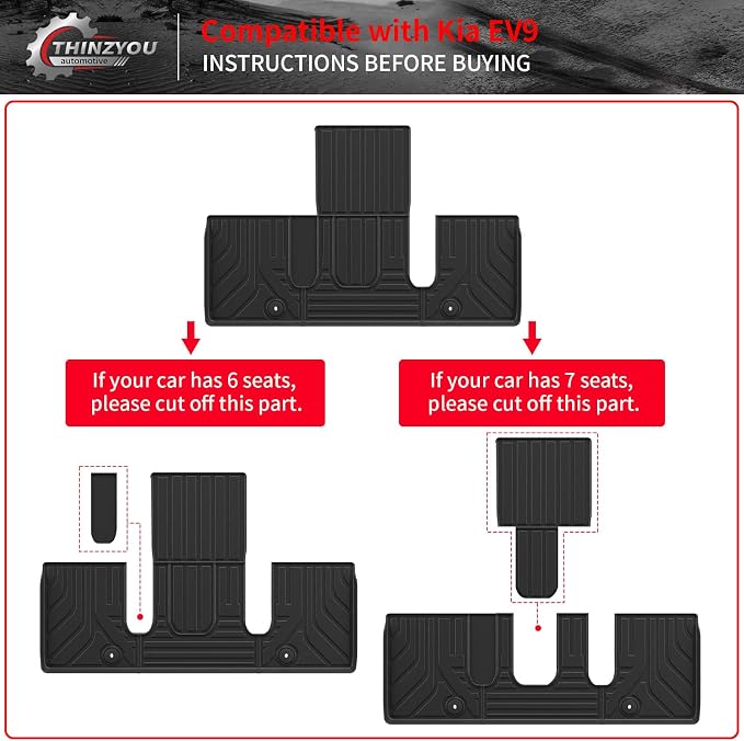 Floor Mats for 2024 2025 2026 Kia EV9 6&7 Seats | Cargo Liner Cargo Mat Trunk Mat Trunk Liner TPE Back Seat Cover Protector All Weather EV9 Accessories - Image 6