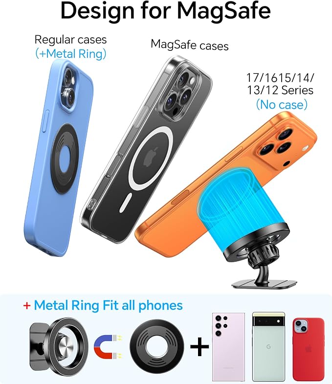 for iPhone Magsafe car Mount【20 Strong Magnets】Magnetic Phone Holder for Car Dashboard【360° Rotation】Hands Free Car Phone Holder Mount Dash Fit iPhone 15 14 13 12 Pro Max Plus MagSafe Car Accessories - Image 7