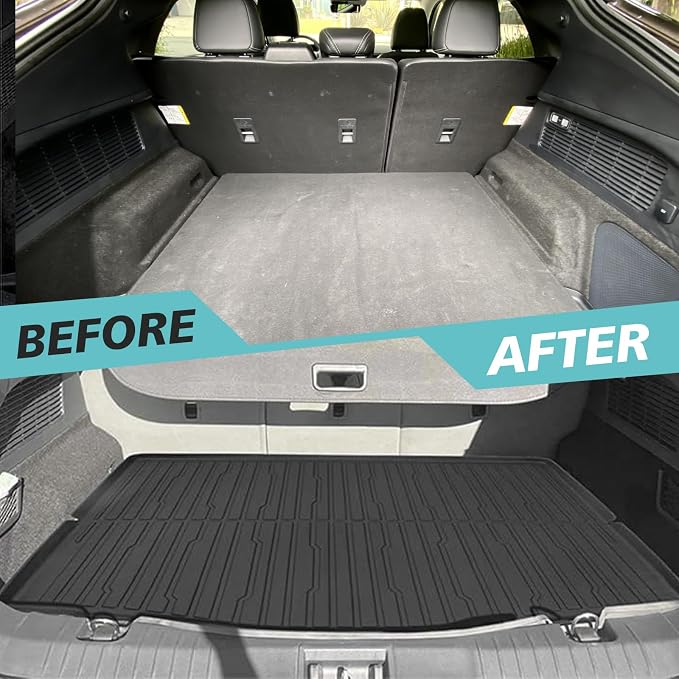 BestEvMod Vehicle Mat Cargo Liner Compatible with Mustang Mach E 2021-2026 Cargo Liner Trunk & Second Row Seats Back Mat Set of 2 All Weather Seat Protector Mat(Trunk Mat+Seats Back Cover) - Image 6