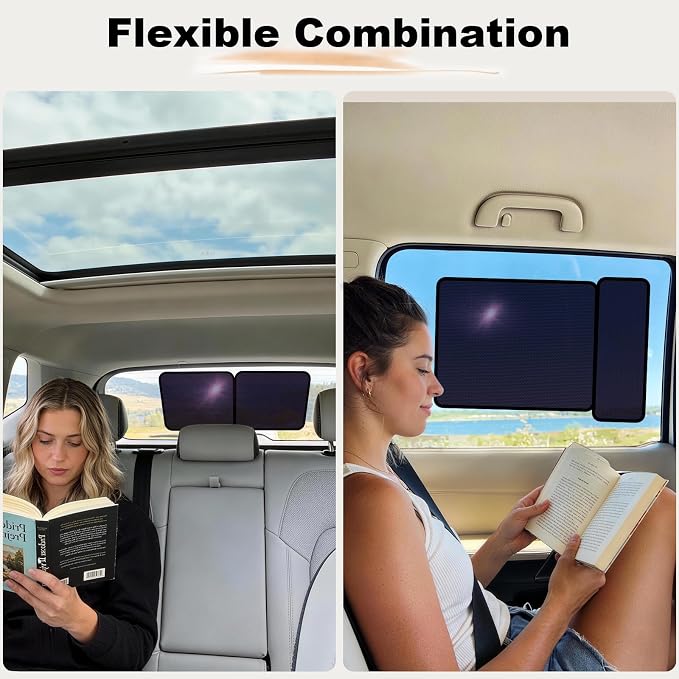 Static Cling Car Window Shades, 2 Sizes Combo Pack, 4PCS Set | Two Size Combination, Secure Hold, Clear & Privacy Coverage, Residue-Free Removal, Ideal for Driver & Passengers - Image 3