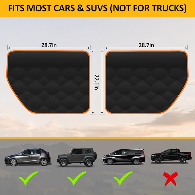 Falala Dog Car Door Protector 28.7" x 22 - Heavy Duty Pet Car Door Guard for Full-Size SUV & Trucks, Reinforced Stay-in-Place Insert Tabs, Waterproof Scratch-Proof Door Cover 2 PCS - Image 2