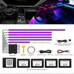 Acrylic Interior Car LED Strip Light with Wireless APP, RGB 6 in 1 with 175 inches 593 LEDs Fiber Optic Ambient Lighting Kits, 16 Million Colors Sound Active Function Car Neon Lights - Image 3