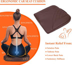 kingphenix Memory Foam Car Seat Cushion for Driving Comfort and Office Use | Coccyx and Lower Back Pressure Relief, Non-Slip Seat Cushion for Cars, Trucks, SUVs, Long Drives and Office Chairs, Brown - Image 4