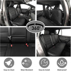 EKR Car Challenger Seat Covers 2008-2010,Leatherette Full Set | Custom Fit for Dodge Challenger 2008 2009 2010-Faux Leather(Black) - Image 4