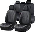 FLORICH Leather Seat Covers Full Set Automotive Seat Covers Black Car Seat Covers Waterproof Front and Back Seat Covers Car Seat Cushion Protector Universal Fit for Most Cars SUV Trucks, Black by FLORICH