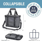 Tahoe Soft-Sided Collapsible Cooler - 30 Can - Heather Cool Gray/Shadow Gray (4PK PDQ Target SMU) | Keep Food and Drinks Cold Without Bulky Storage | The Leak-Resistant Liner Contains Meltwater, and the Frame Folds Flat - Image 3