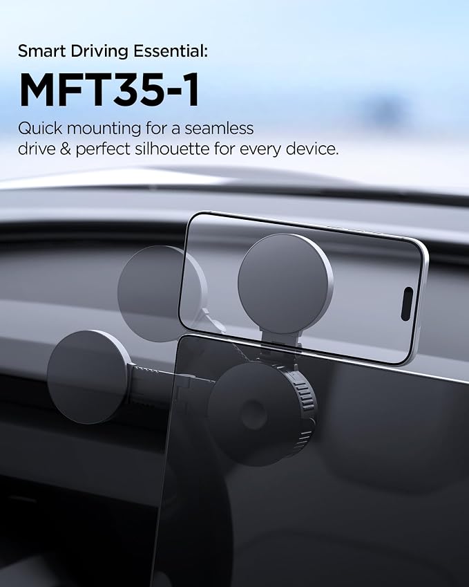 Spigen Magnetic Magsafe Car Mount [Extendable Arms] Car Phone Mount with 360° Rotation, Strong Magnetic Hold for iPhone 17 16 15 14 13 12 PixelSnap Pixel 10 Pro XL Fold - Dashboard - Image 2