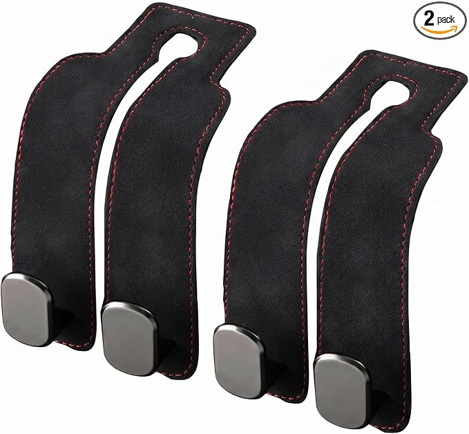 2 Pack Black Headrest Hooks for Car, Heavy Duty Purse Hook Holder Universal Vehicle Storage Organizer for Purses Bags Accessories by Unknown