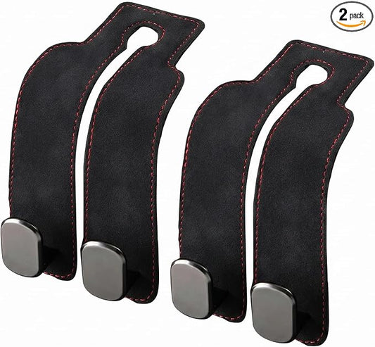 2 Pack Black Headrest Hooks for Car, Heavy Duty Purse Hook Holder Universal Vehicle Storage Organizer for Purses Bags Accessories by Unknown