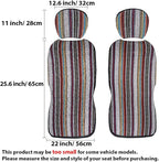 Car Seat Cover Hippie Boho Baja Saddle Blanket 4PCS Front Set Grey | Breathable, Washable without Fading, Anti-Slip, Airbag Compatible, Universal Fit for Most Automotive, Sedan, SUVs - Image 3