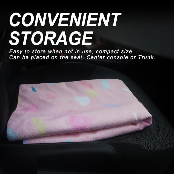 Sweat Towel Car Seat Cover Protector Front Seats for Gym Workout, Running, Swimming, Beach and Hiking, Waterproof Universal Seat Cover for Car, Trucks, Van & SUV (1, Pink Marble, Front) - Image 5