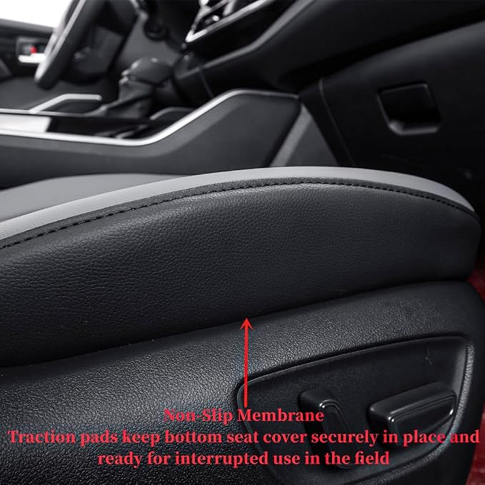 Full Set Car Seat Covers for Honda Odyssey 2018-2022,7-Seater,Faux Leather | for LX Only,2nd Row Captain Seats,Luxury Waterproof Seat Protector,Fit Like A Glove(Black/Gray) - Image 5